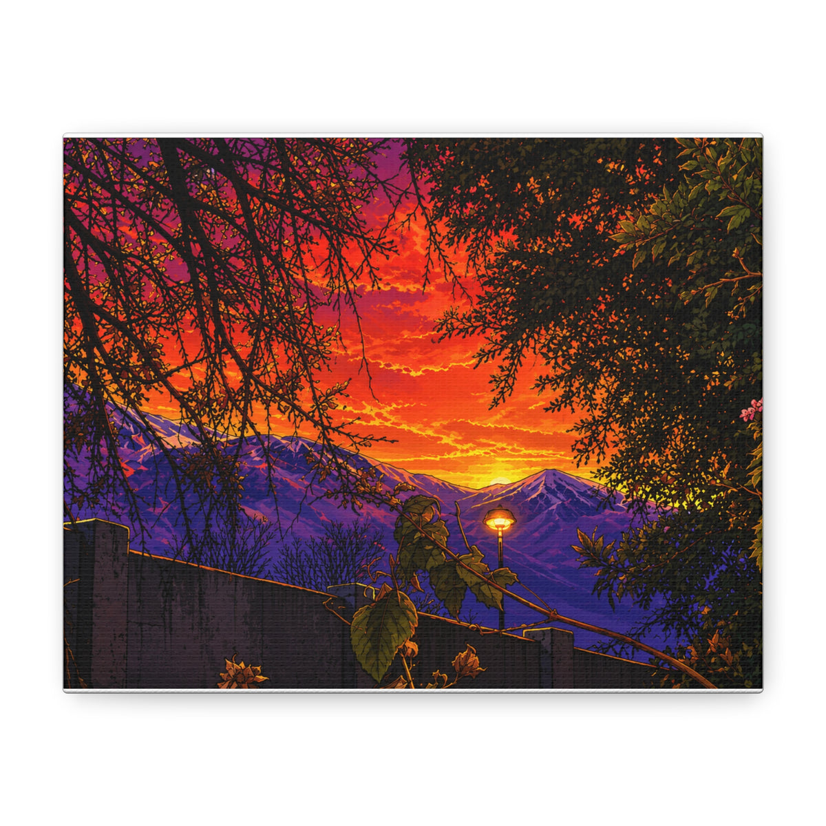 Sunset Mountain Canvas Print — Vibrant Scenic Wall Art