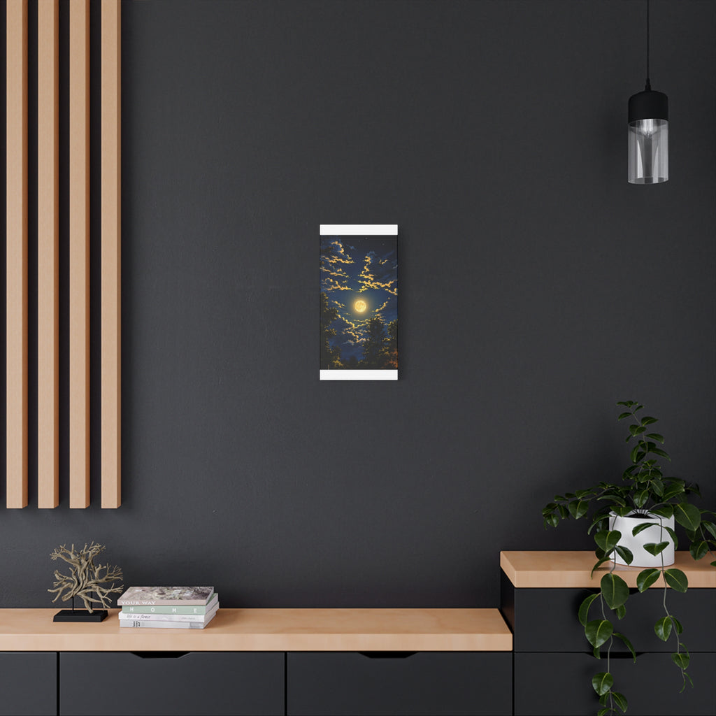 Moonlit Night Canvas Wall Art — Full Moon Sky Matte Stretched Print