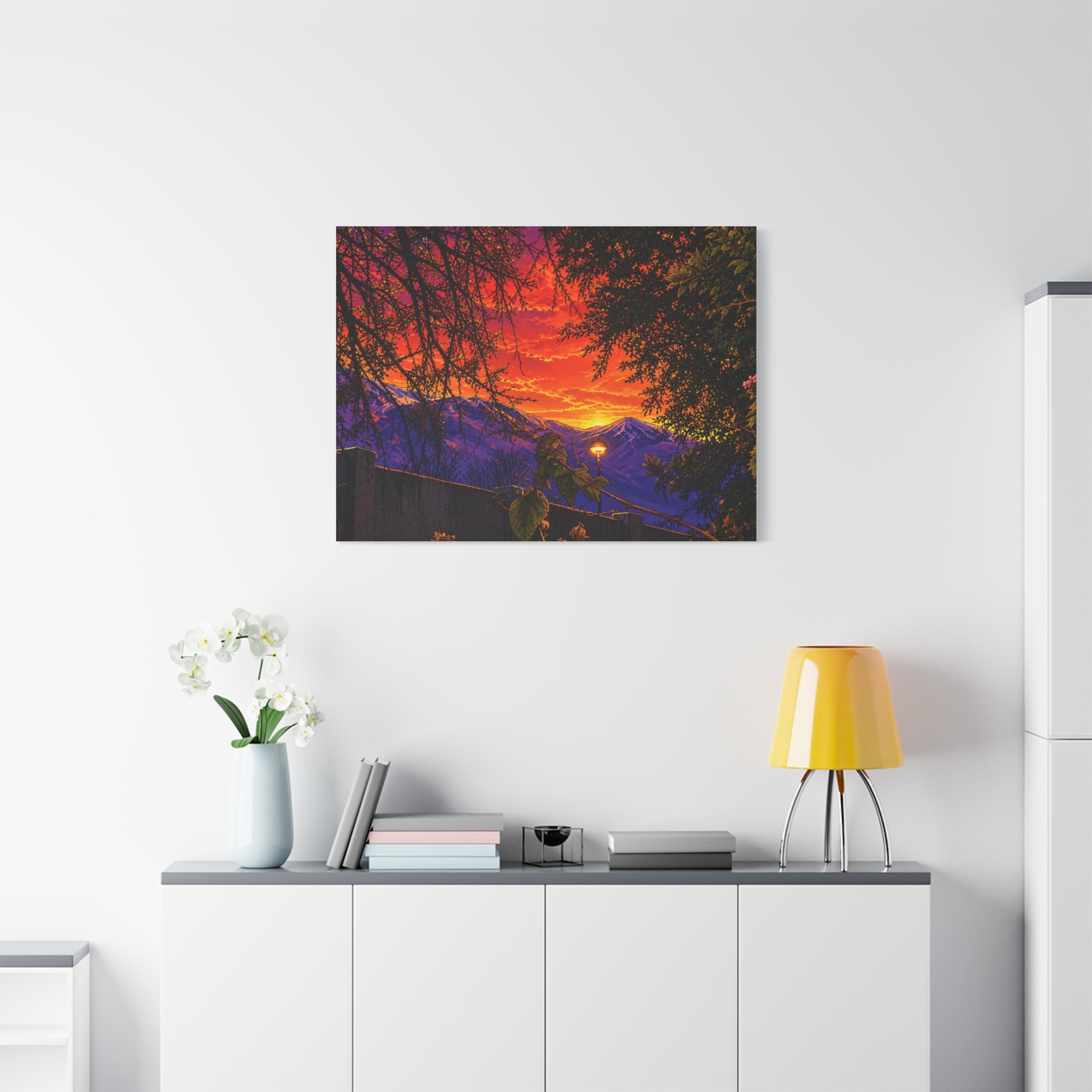Sunset Mountain Canvas Print — Vibrant Scenic Wall Art