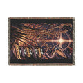 Celestial Feather Woven Blanket – Starry Night Decorative Throw