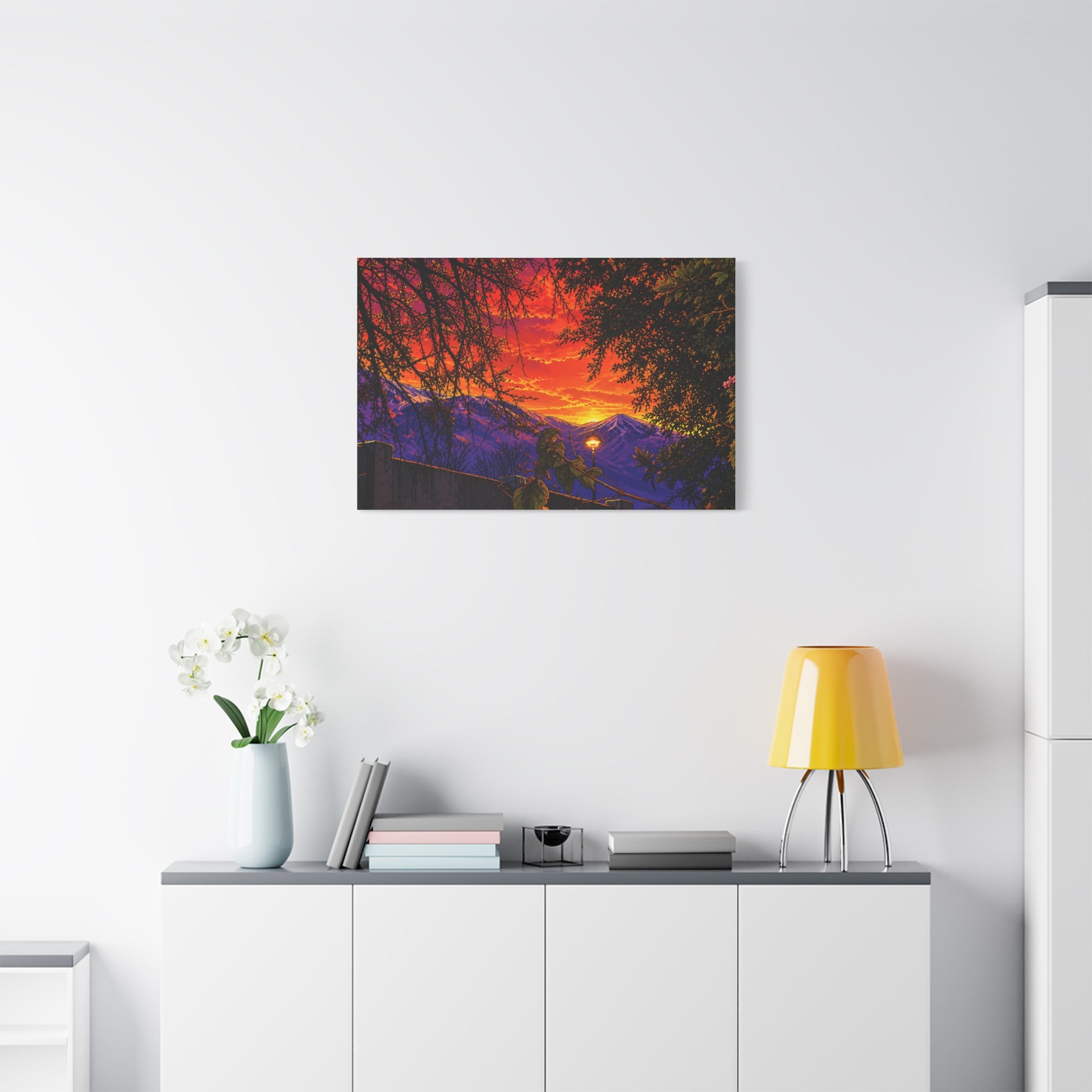 Sunset Mountain Canvas Print — Vibrant Scenic Wall Art