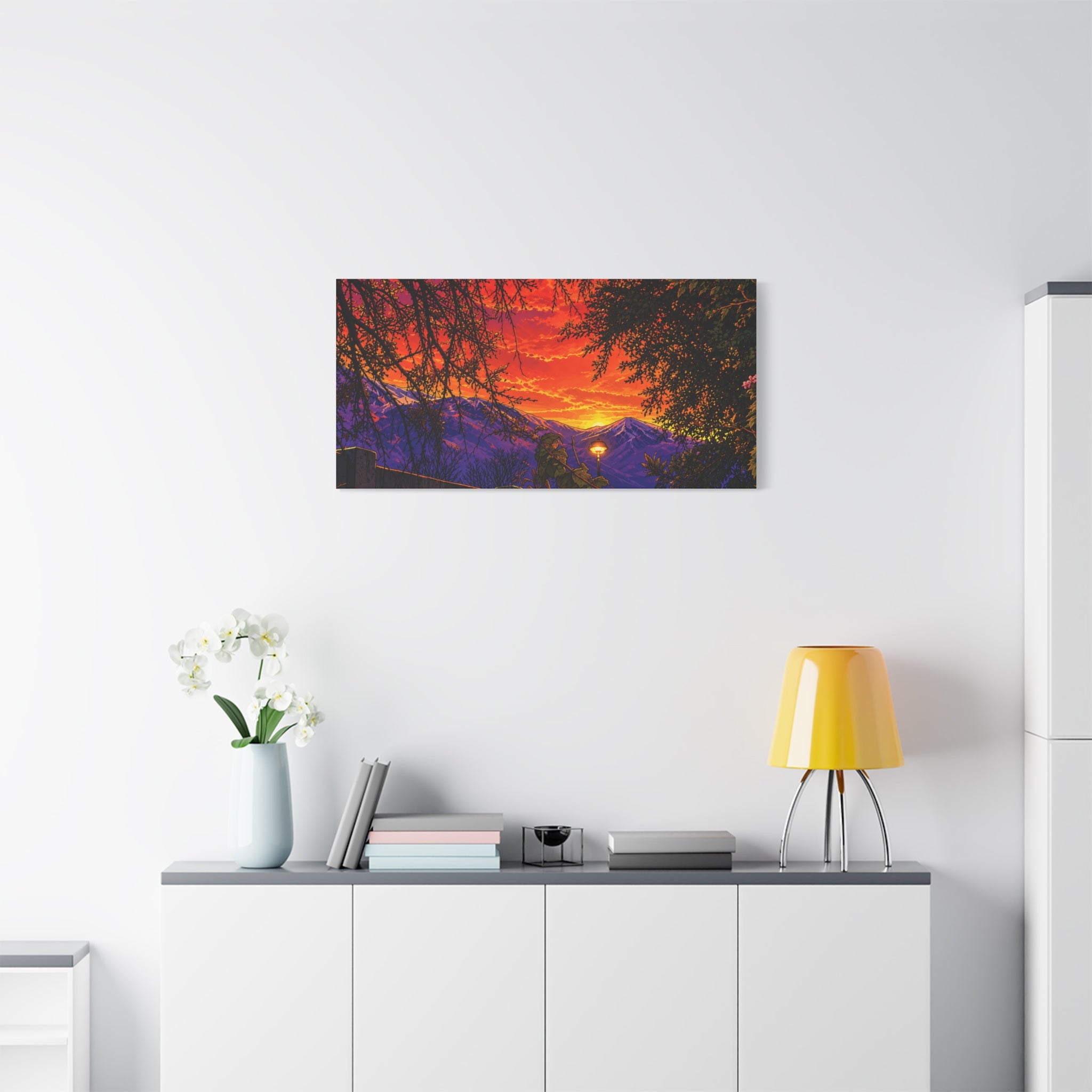 Sunset Mountain Canvas Print — Vibrant Scenic Wall Art