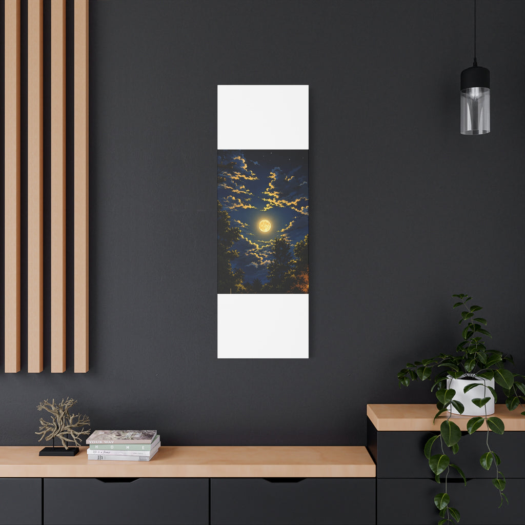 Moonlit Night Canvas Wall Art — Full Moon Sky Matte Stretched Print