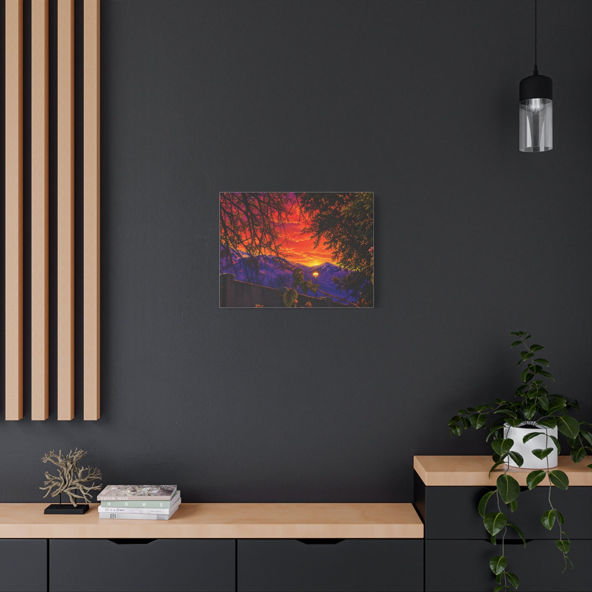 Sunset Mountain Canvas Print — Vibrant Scenic Wall Art